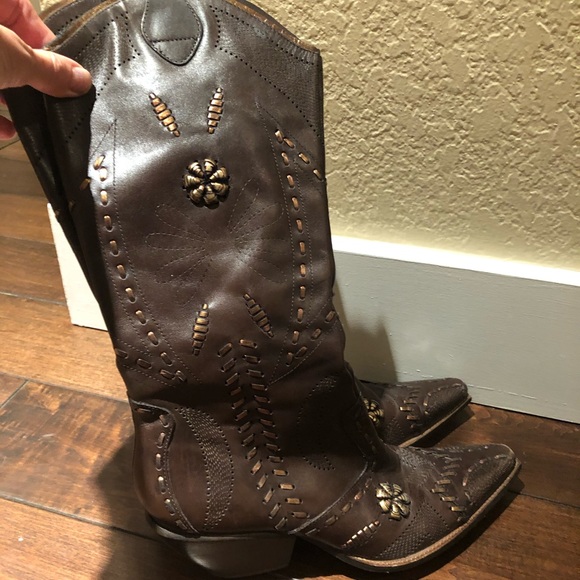 BCBG 100% Leather Cowboy Boots - Picture 2 of 4